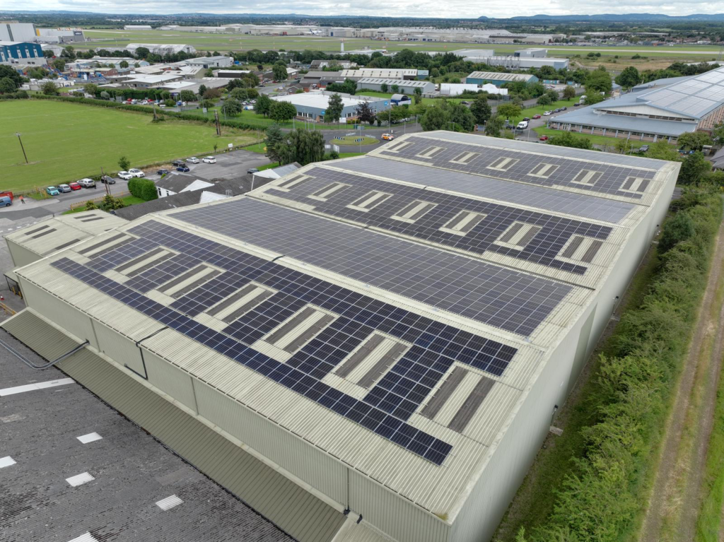 solar panels on roof